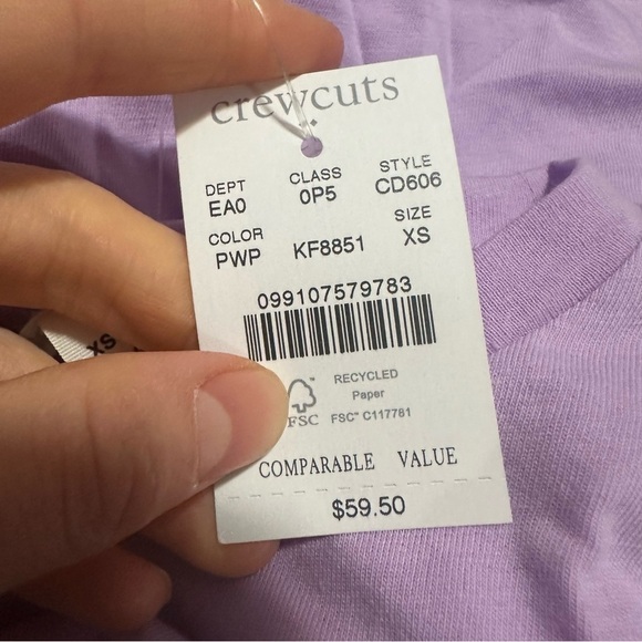 J crew Girls' long-sleeve ruffle tee purple - Picture 2 of 3